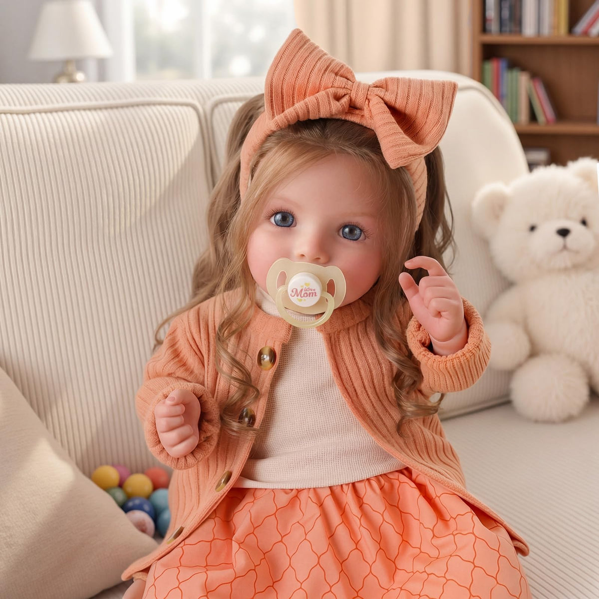 20 Inch Reborn Baby Dolls with Brown Hair T3496