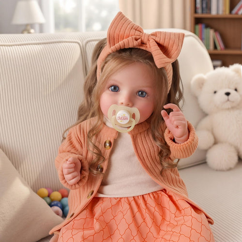 20 Inch Reborn Baby Dolls with Brown Hair T3496
