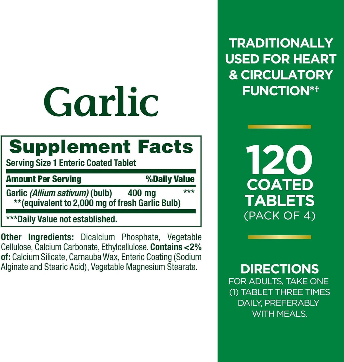 Garlic Tablets 2000mg 120 Count O675