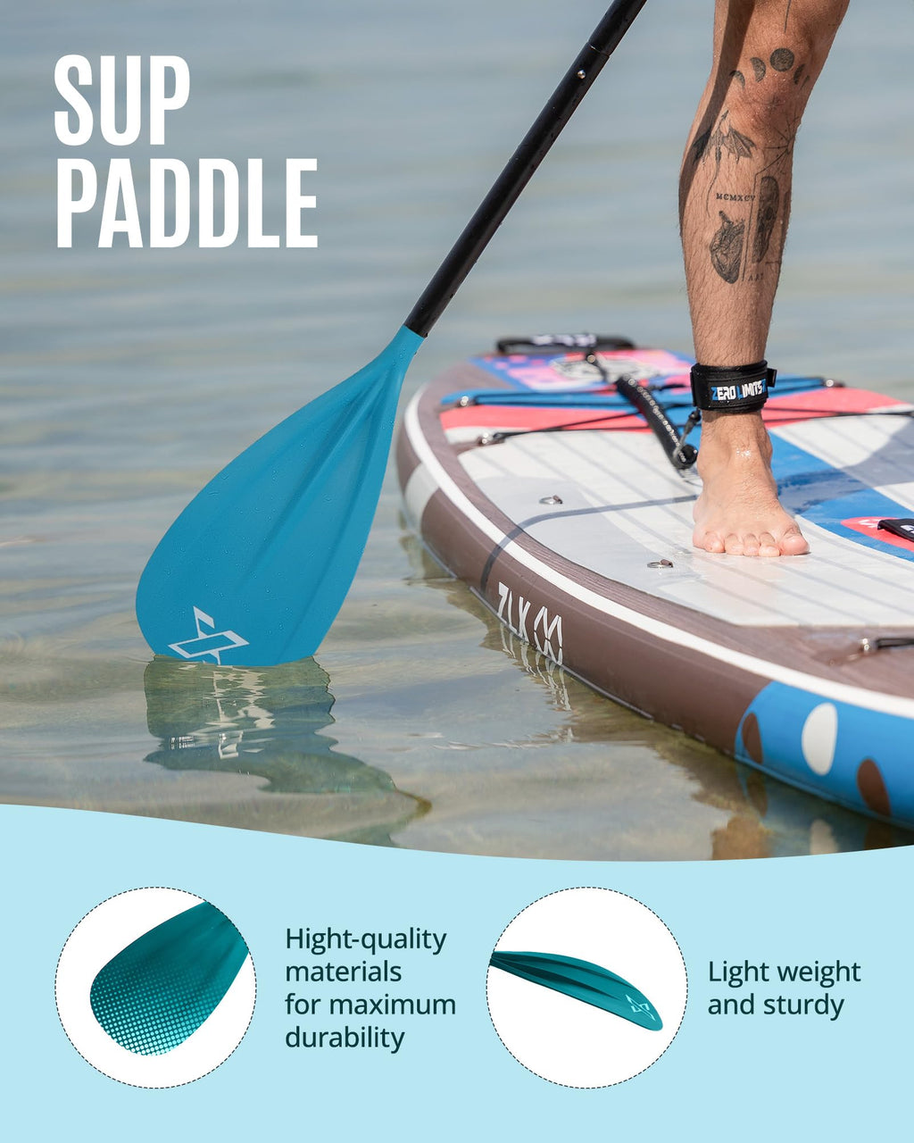 Adjustable SUP Paddle with Fiber Blade L107446