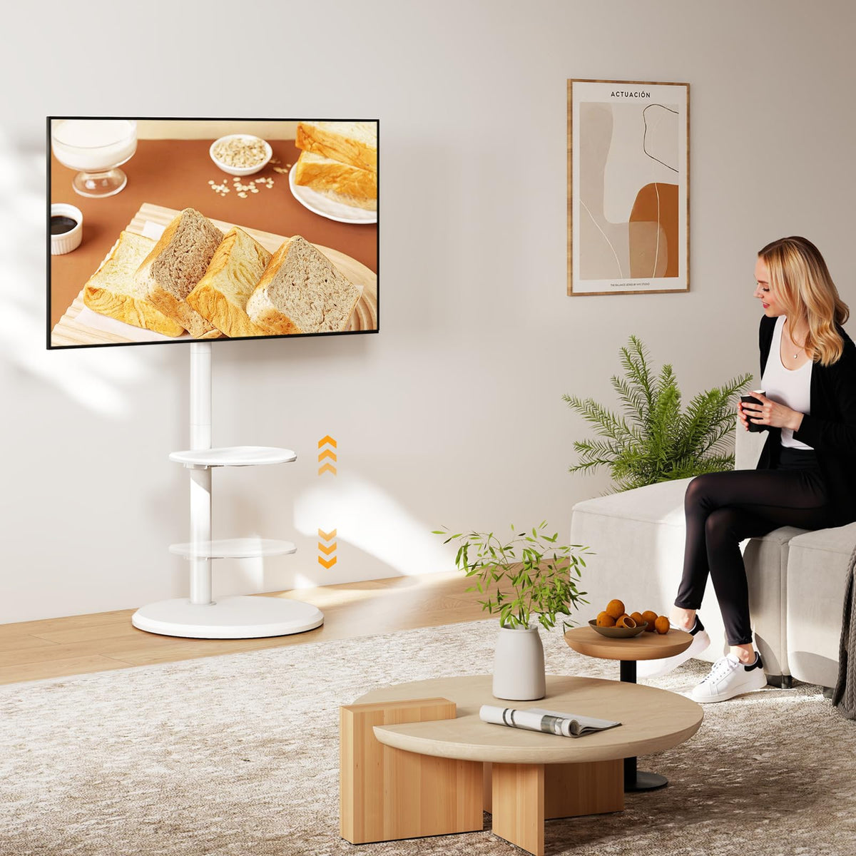 Rolling Mobile TV Stand for 32-65 Inch Flat Screen TVs C22386