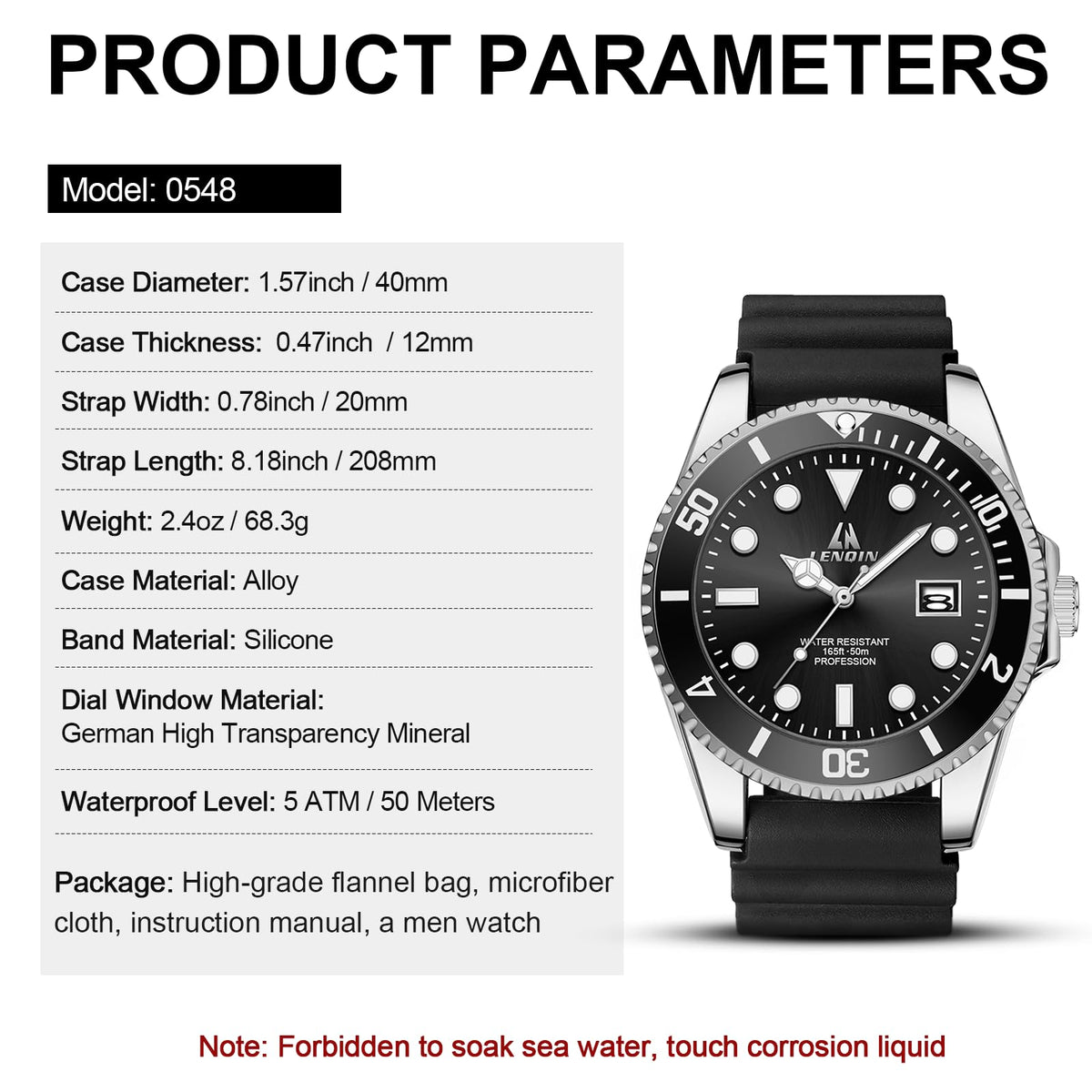 Waterproof Stainless Steel Mens Watch K480182