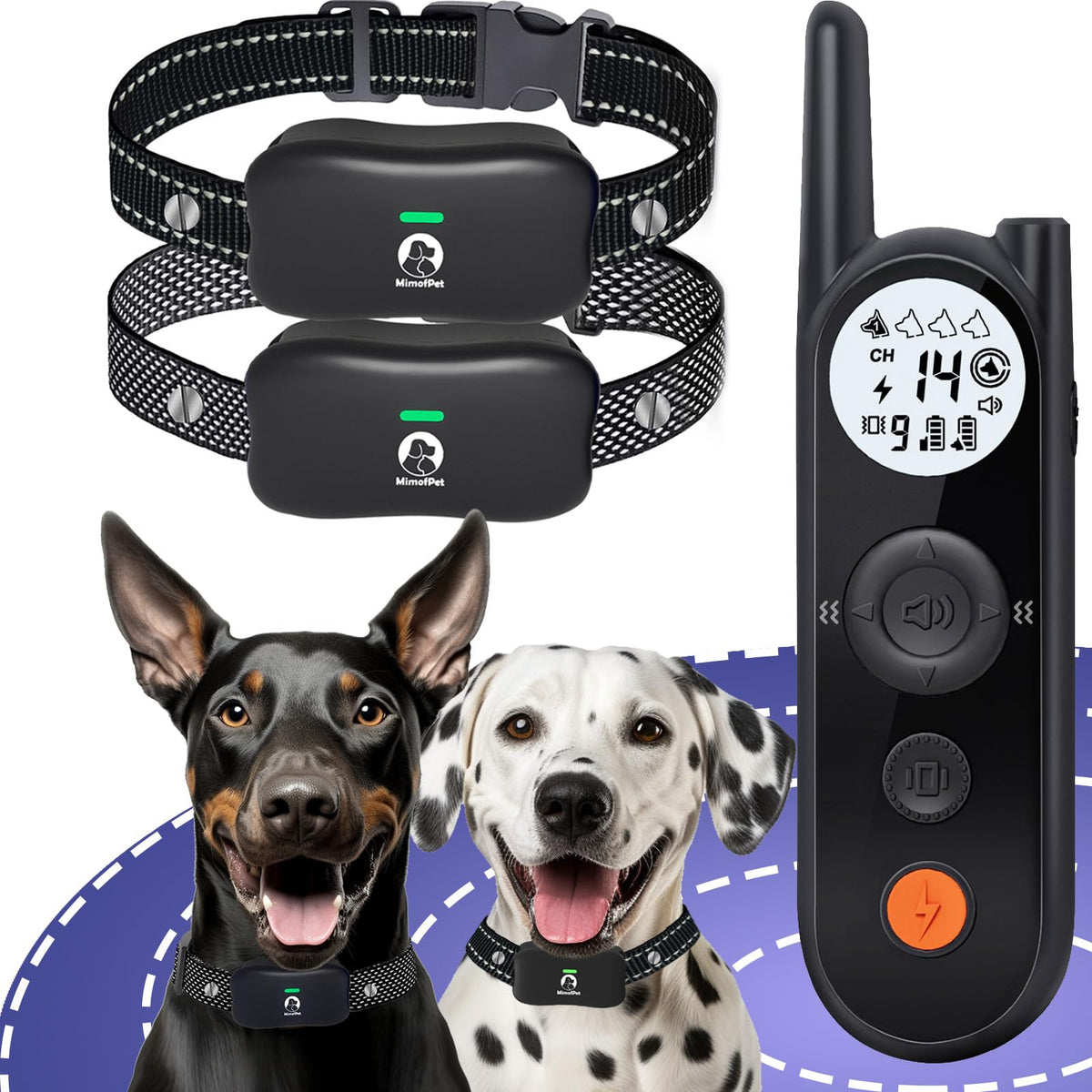 Wireless Dog Fence for 2 Dogs with Waterproof Collar E940