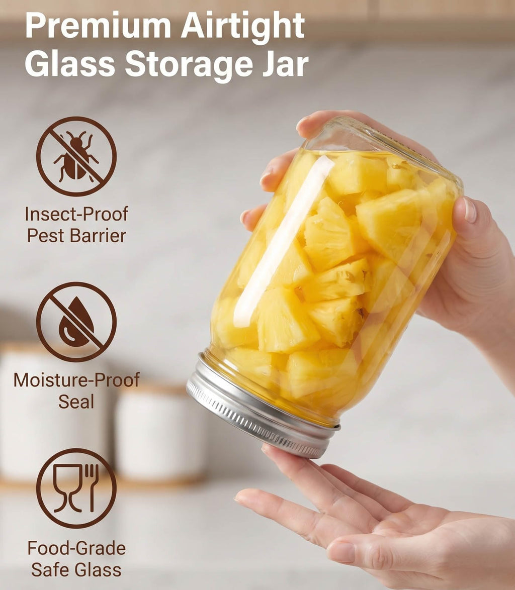 16 oz 8 Pack Clear Glass Jars G163