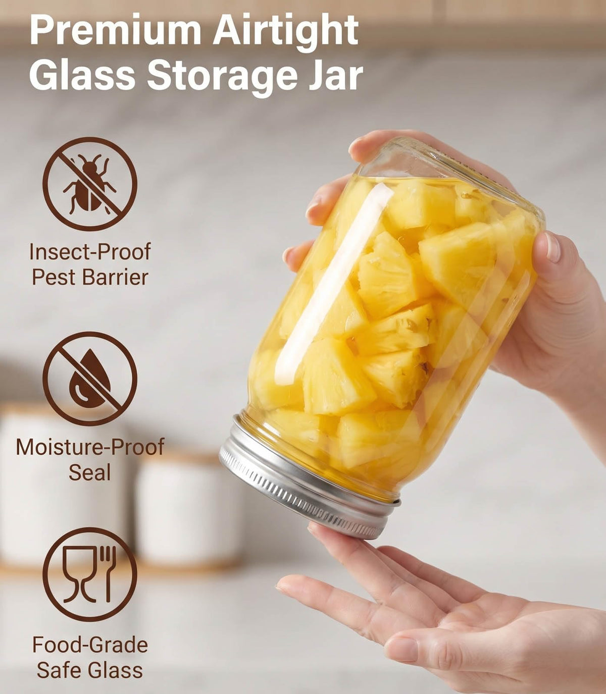 16 oz 8 Pack Clear Glass Jars G163