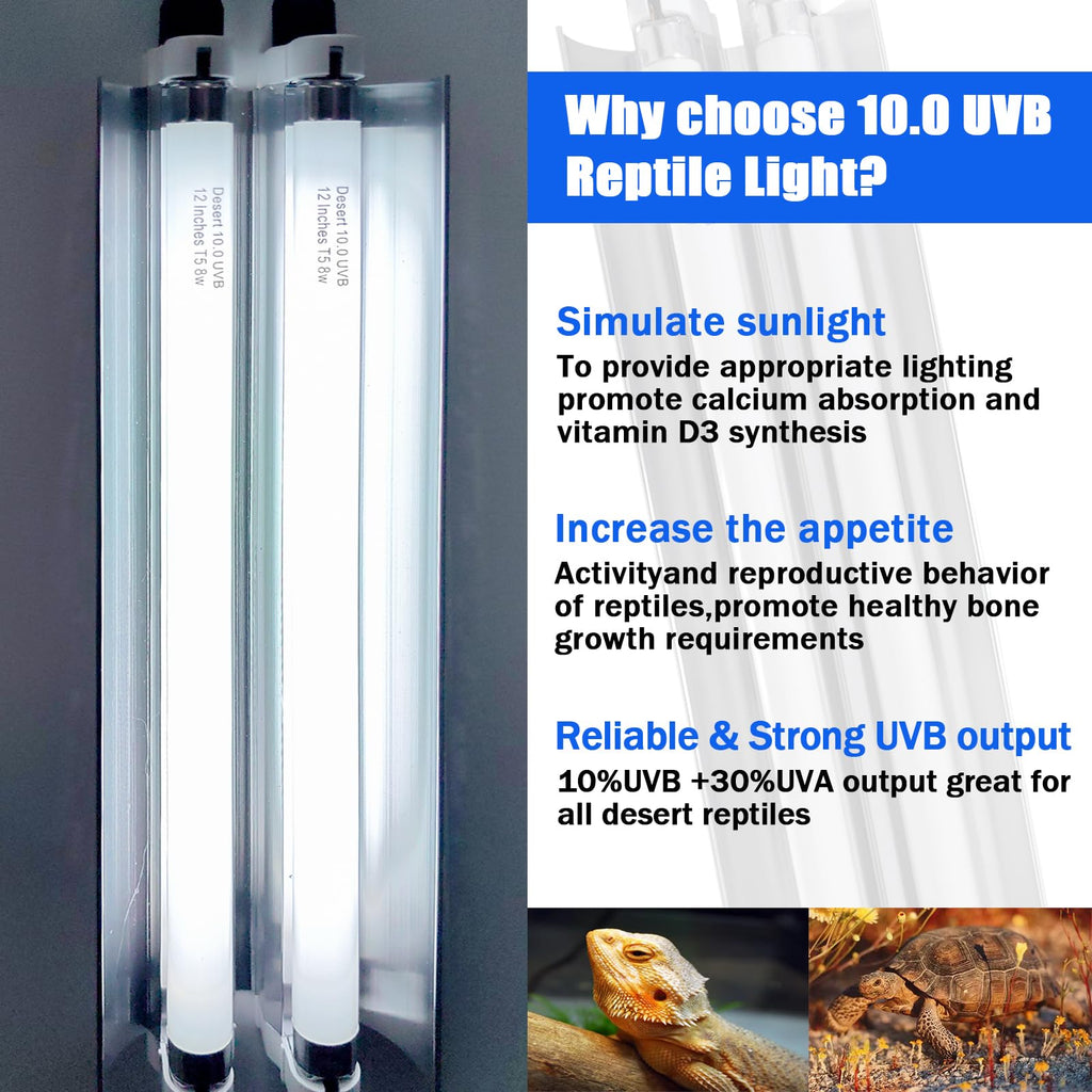 16 Watts 12 Inches T5 10.0 UVB Reptile Light Fixture C44414