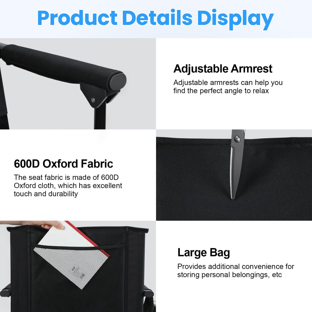 2 Pcs Folding Stadium Seat with Back Support and Cushion W405374