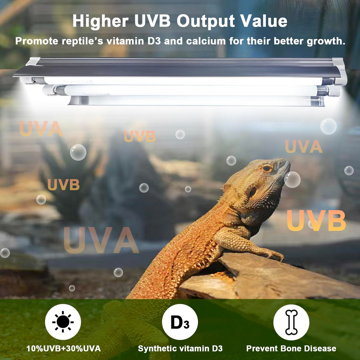 16 Watts 12 Inches T5 10.0 UVB Reptile Light Fixture C44414
