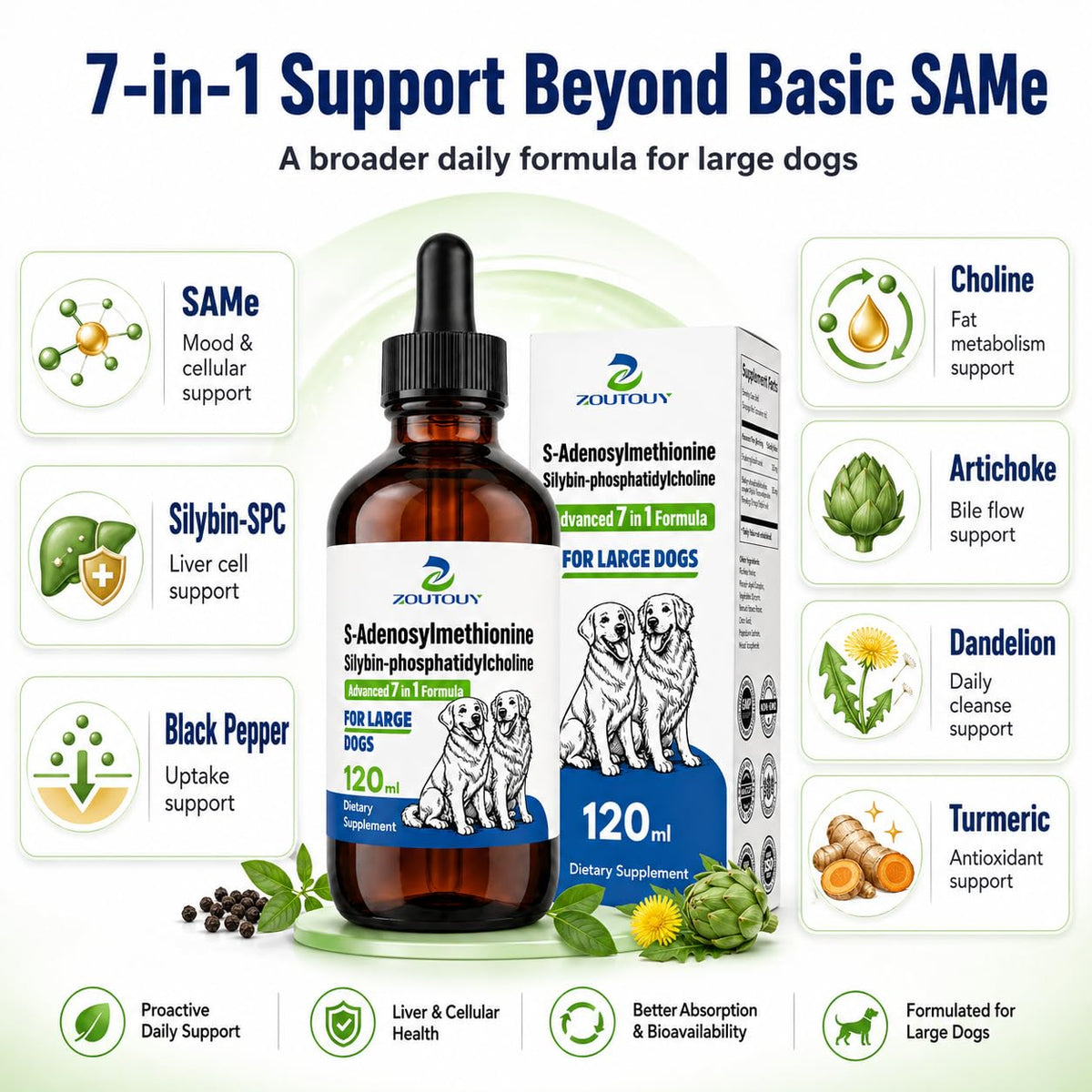 Dog Liver Supplement with Silybin, Milk Thistle, 120ml R183637