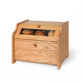 Solid Wood Oak Bread Box with Clear Window Y187881