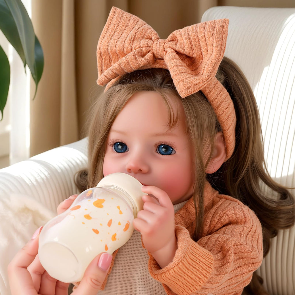 20 Inch Reborn Baby Dolls with Brown Hair T3496