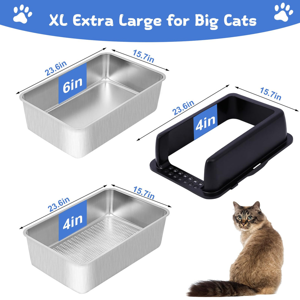Stainless Steel Sifting Litter Box with Lid C129912