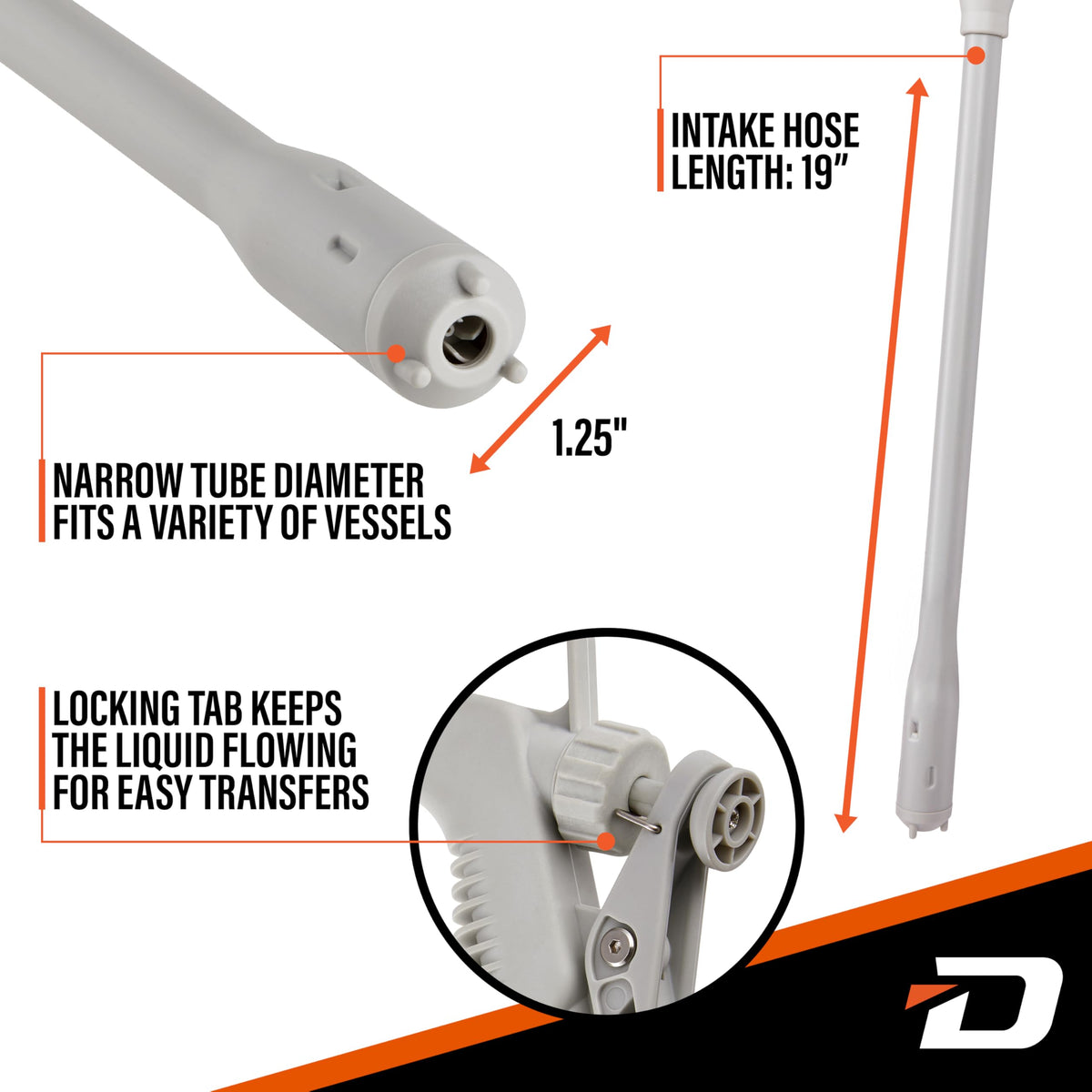 Stick Fuel Pump with Trigger Nozzle and 51in Clear Hose C3659