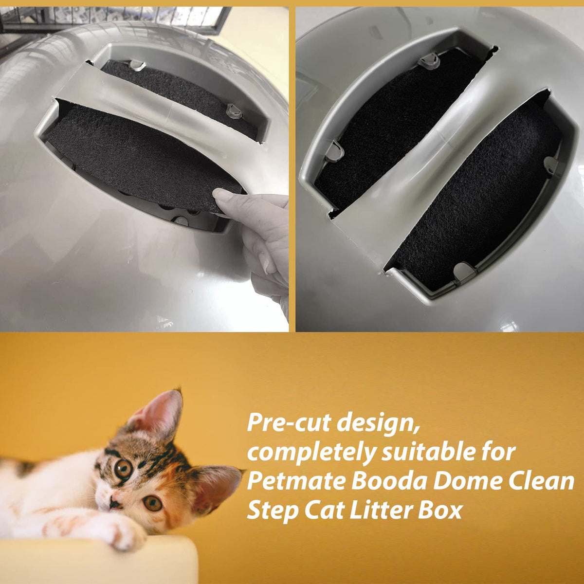 Activated Carbon Cat Litter Box Replacement Filters 4 Pack N3816