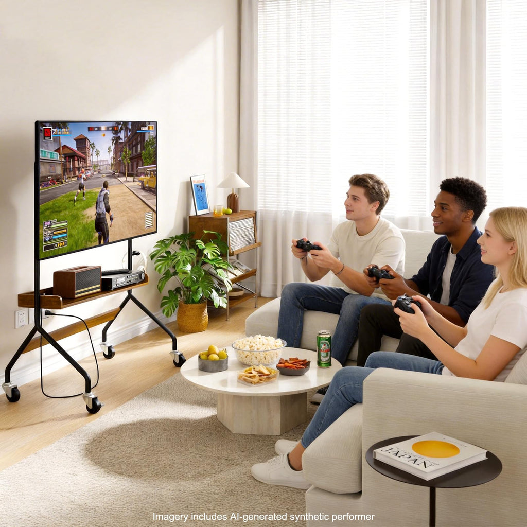 Rolling TV Stand with Power Outlet for 32-75 Inch TV T571