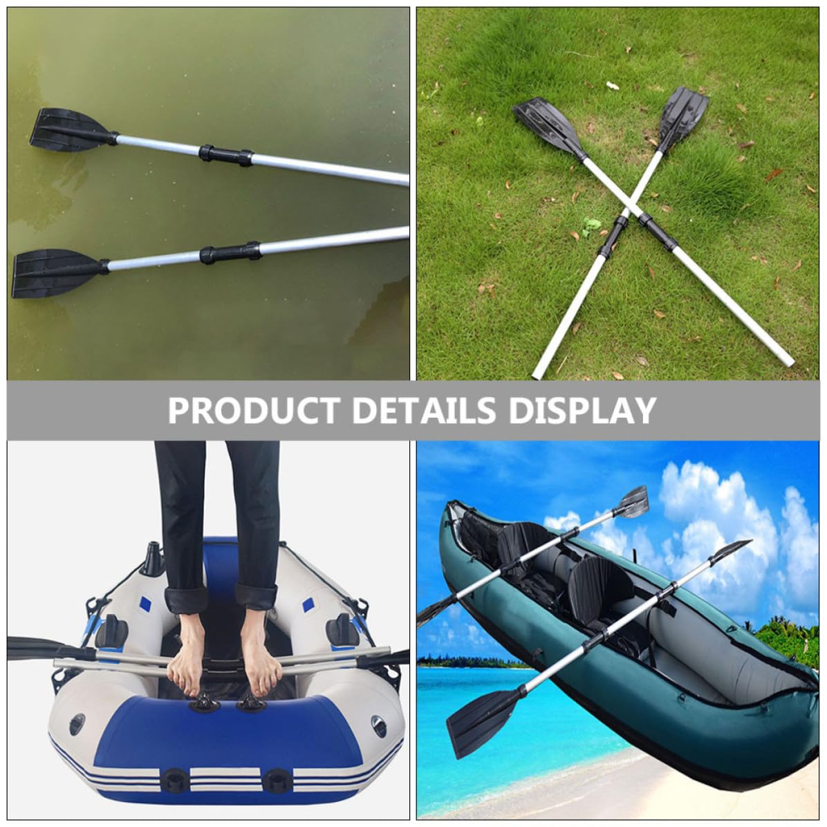 2pcs Adjustable Aluminum Alloy Kayak Paddles Q35096