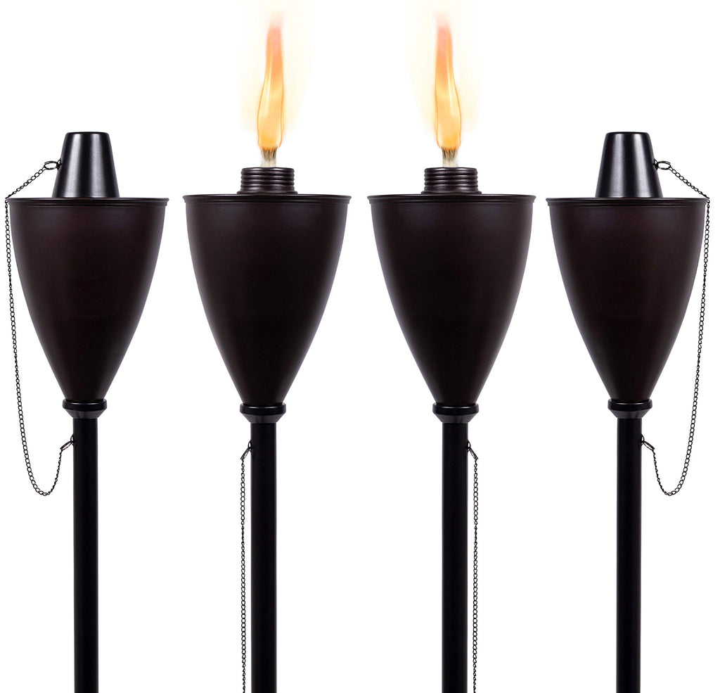 Outdoor Torches, Citronella Oil Compatible, Conical Bronze, 4 Pack Z598558