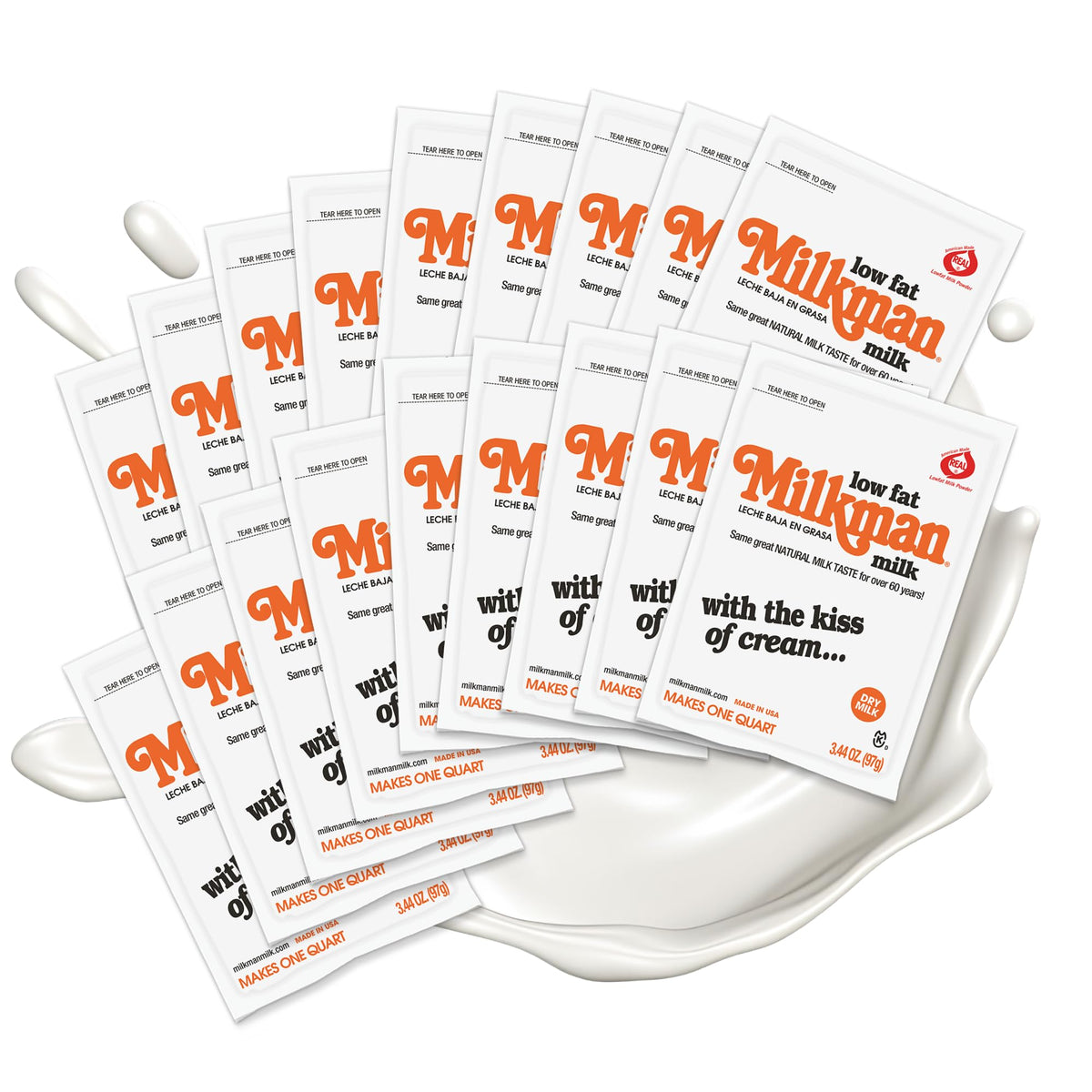 Low-Fat Instant Dry Milk Powder Packets 18 Pack I391
