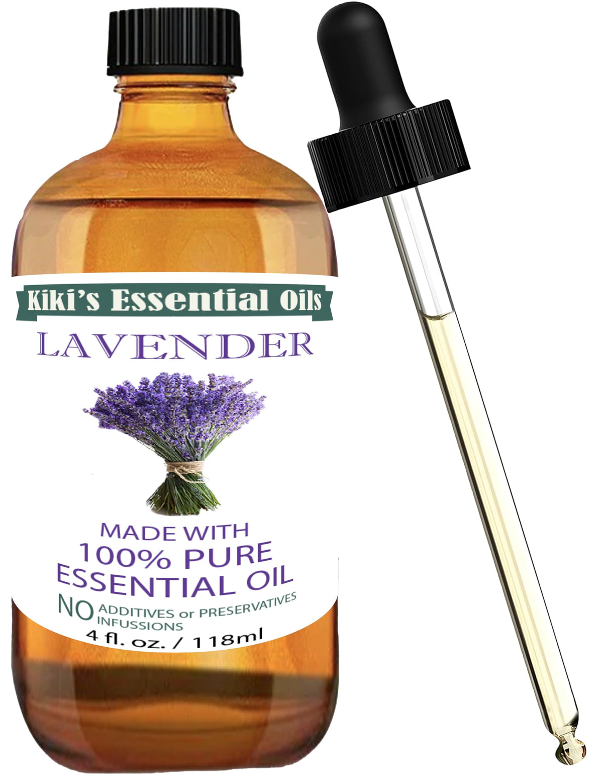 Lavender Essential Oil with Glass Dropper 4 Fl Oz O1706