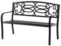 Steel Outdoor Patio Garden Bench with Cast Iron Backrest V6365