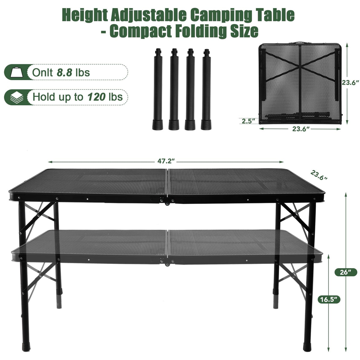 4Ft Metal Folding Camping Table P71768