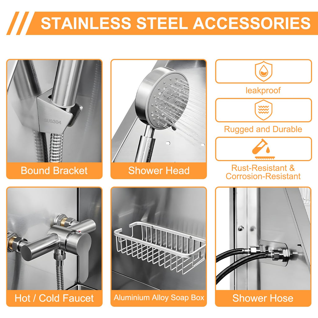 Stainless Steel Dog Washing Station with Stairs I414223