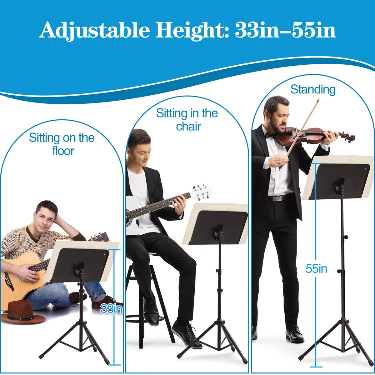 Adjustable Sheet Music Stand with Carry Bag V646316