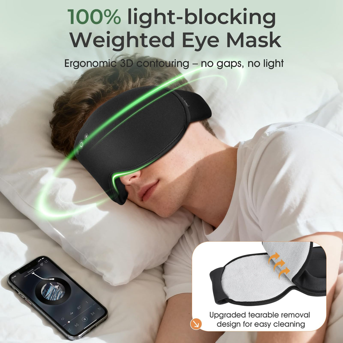 Bluetooth Sleep Mask with Hot & Cold Gel Insert T451872