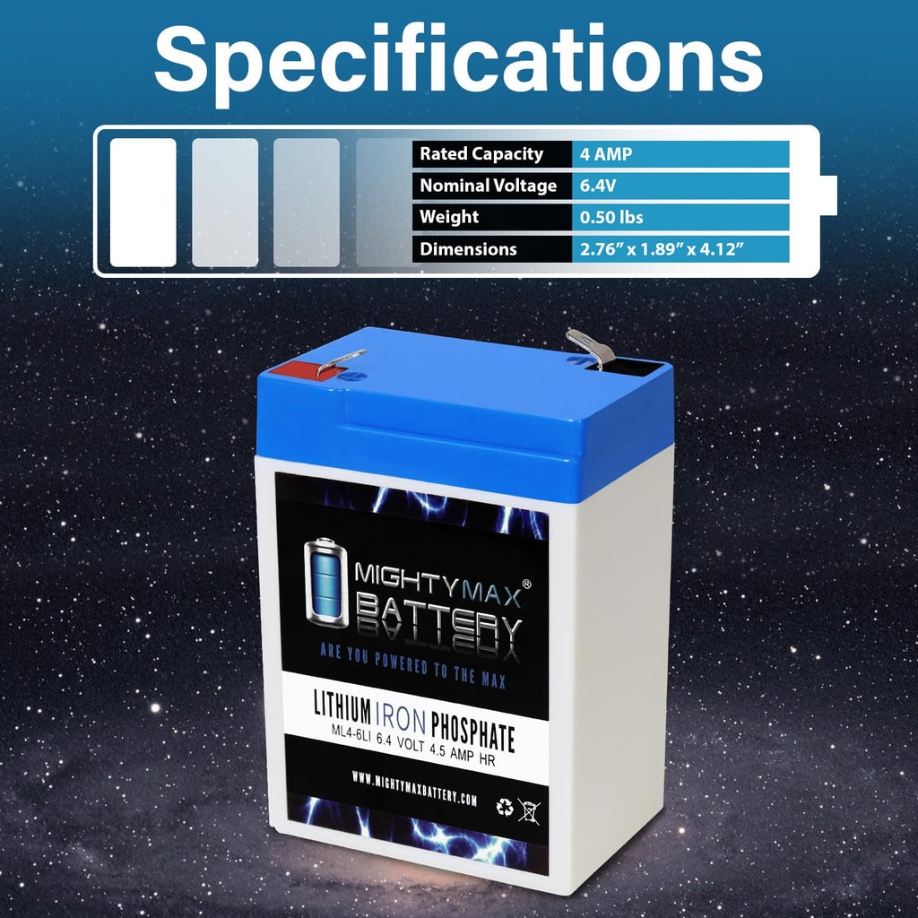 6V 4.5AH Lithium Replacement Battery K4307