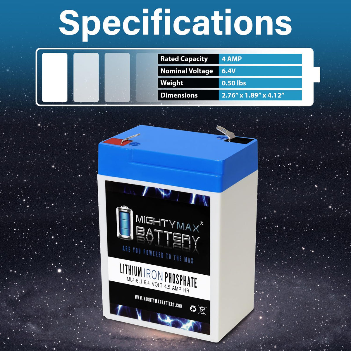 6V 4.5AH Lithium Replacement Battery E793672