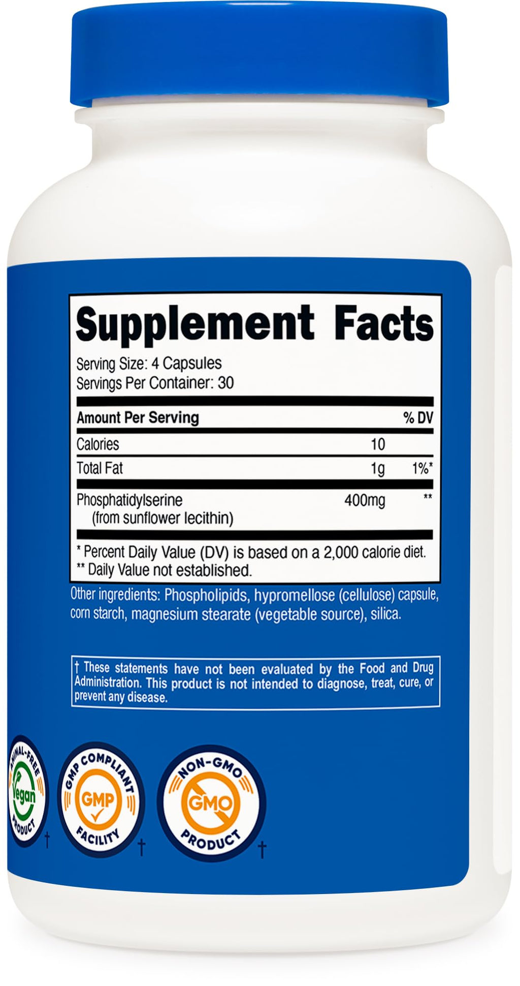 Phosphatidylserine 400mg 120 Capsules Gluten Free N24055