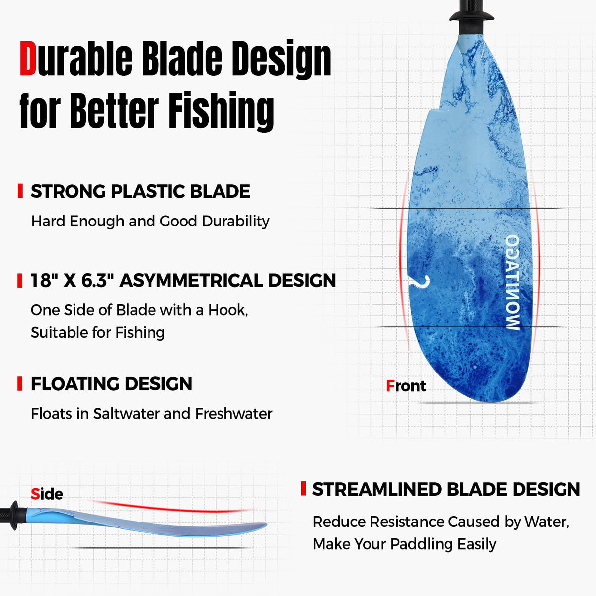 Adjustable Carbon Fiber Kayak Paddle U743