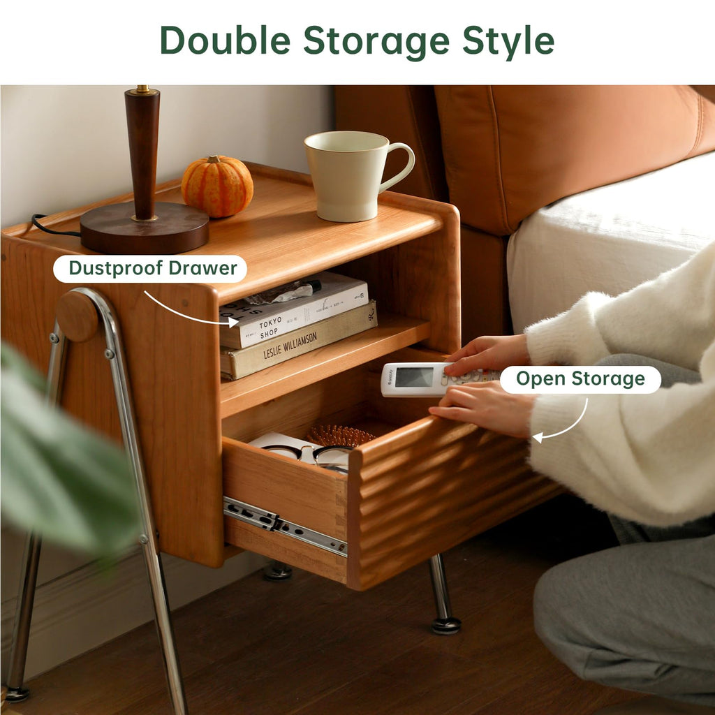 Solid Cherry Wood Nightstand with Drawer C27113