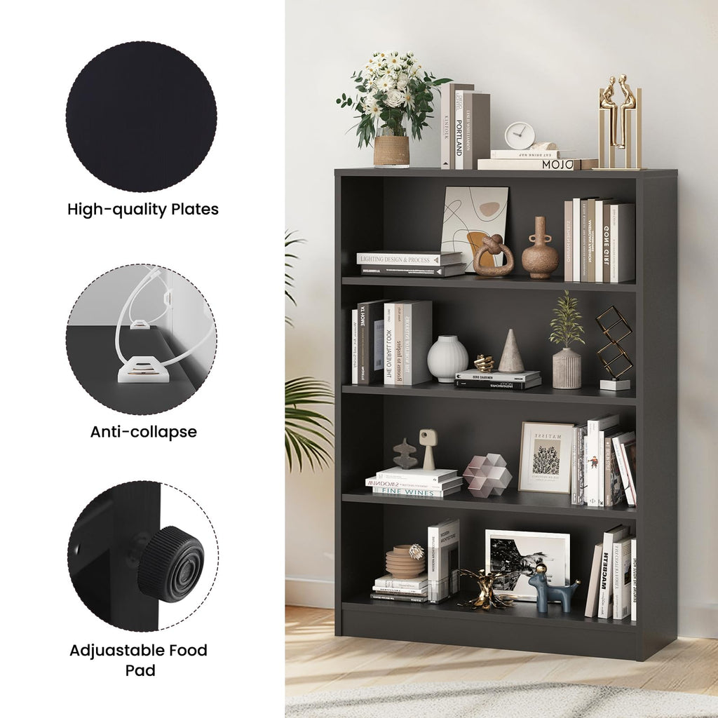 48 Inch 4-Shelf Wood Bookcase C9219