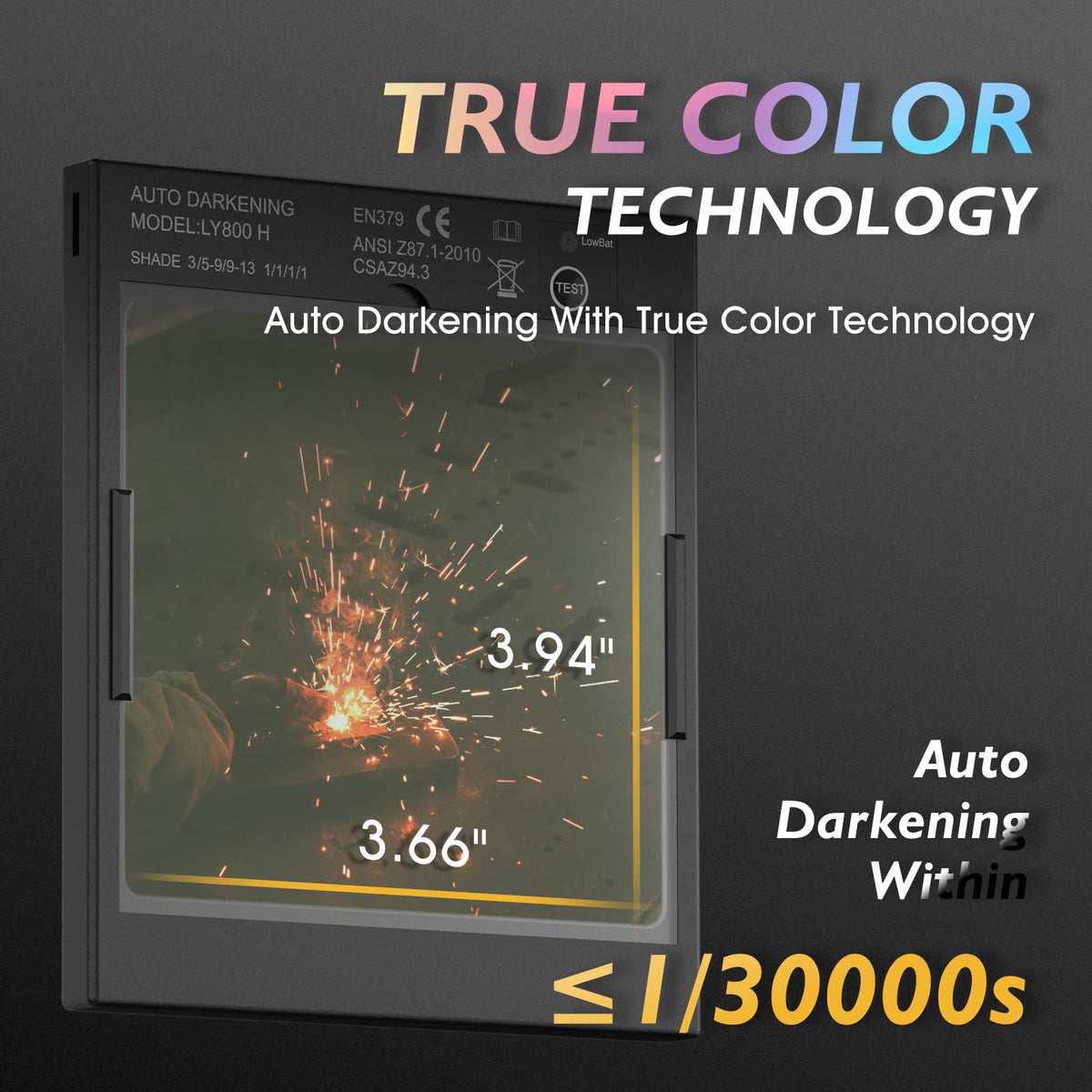 Auto-Darkening True Color Welding Helmet F283