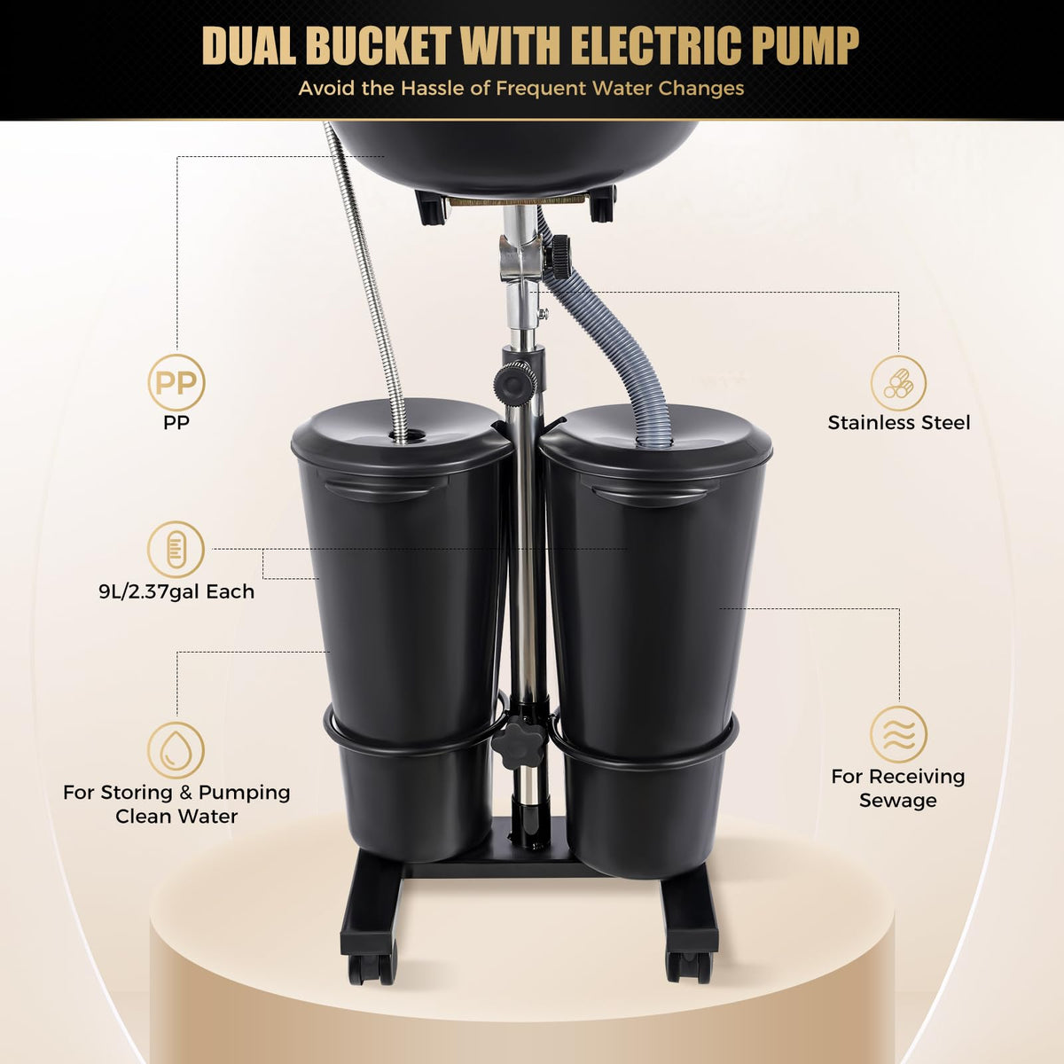 Portable Shampoo Bowl with Electric Pump L100713