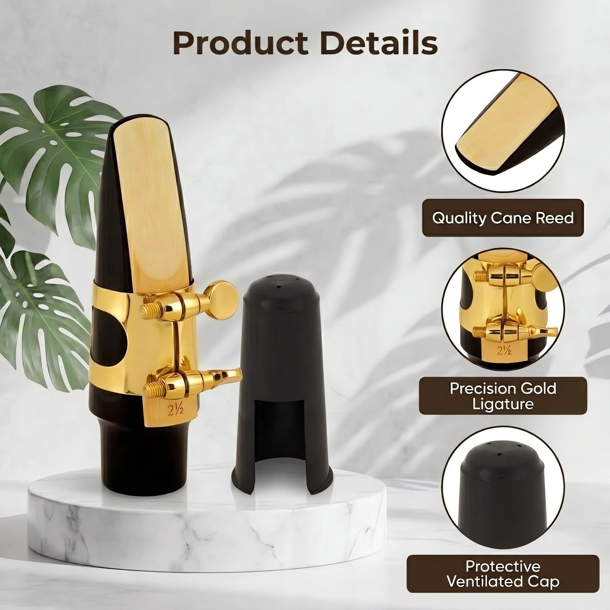 Alto Saxophone Mouthpiece with Ligature, Reed & Cap A30123