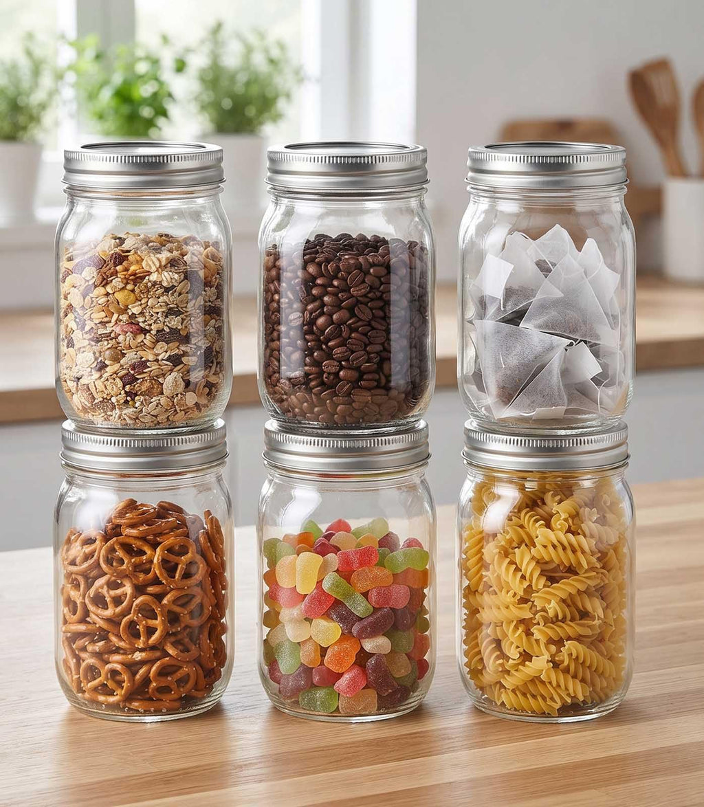 16 oz 8 Pack Clear Glass Jars G163