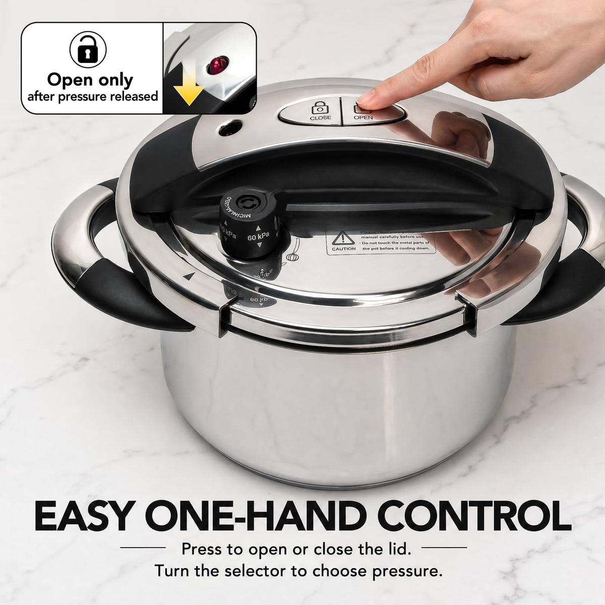 3.2QT Stainless Steel Stovetop Pressure Cooker B39459