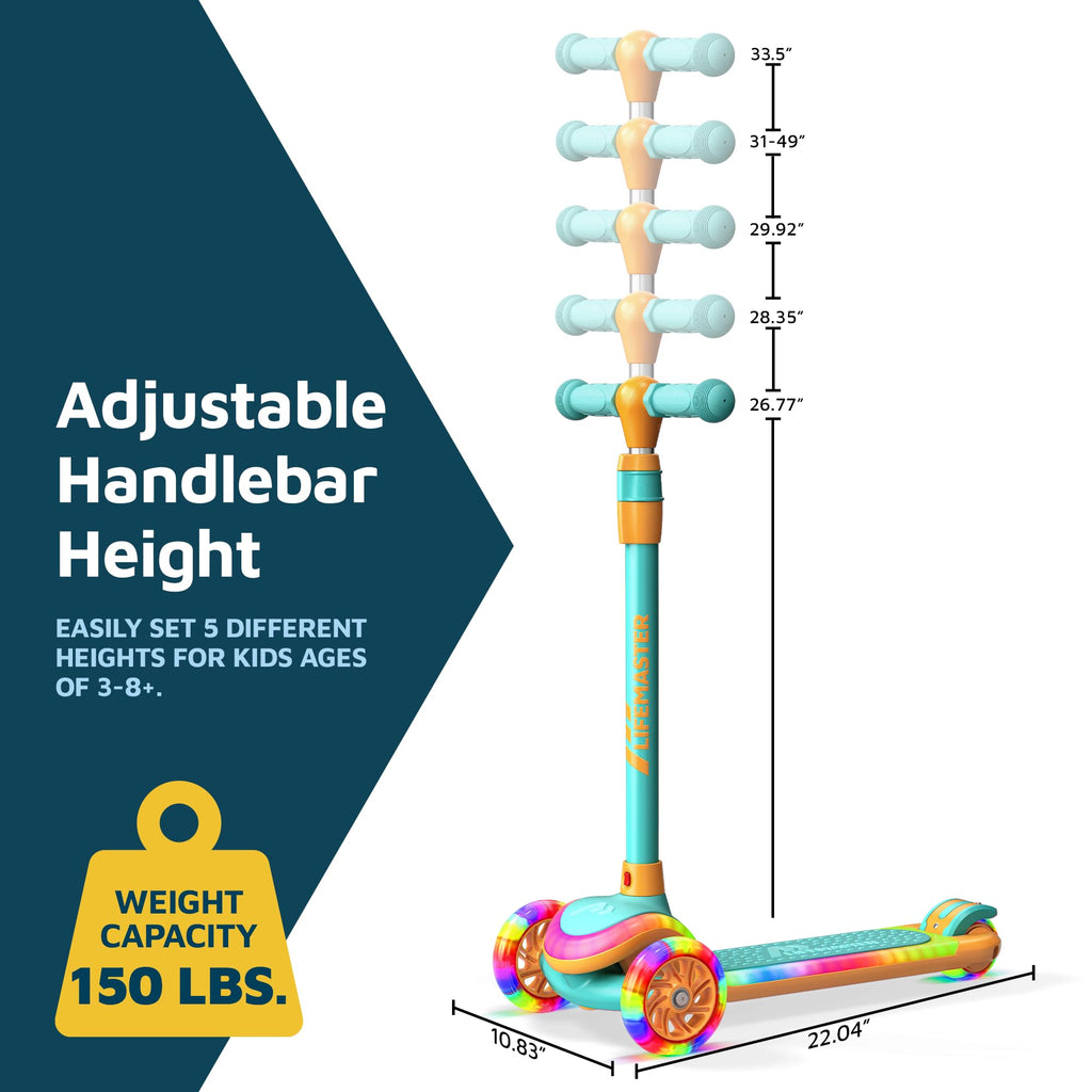 3-Wheel Kids Scooter with Multi-Color Lights X38670