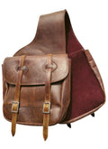 Leather Saddle Bag with Adjustable Strap 11X11X3.5 Inch D536