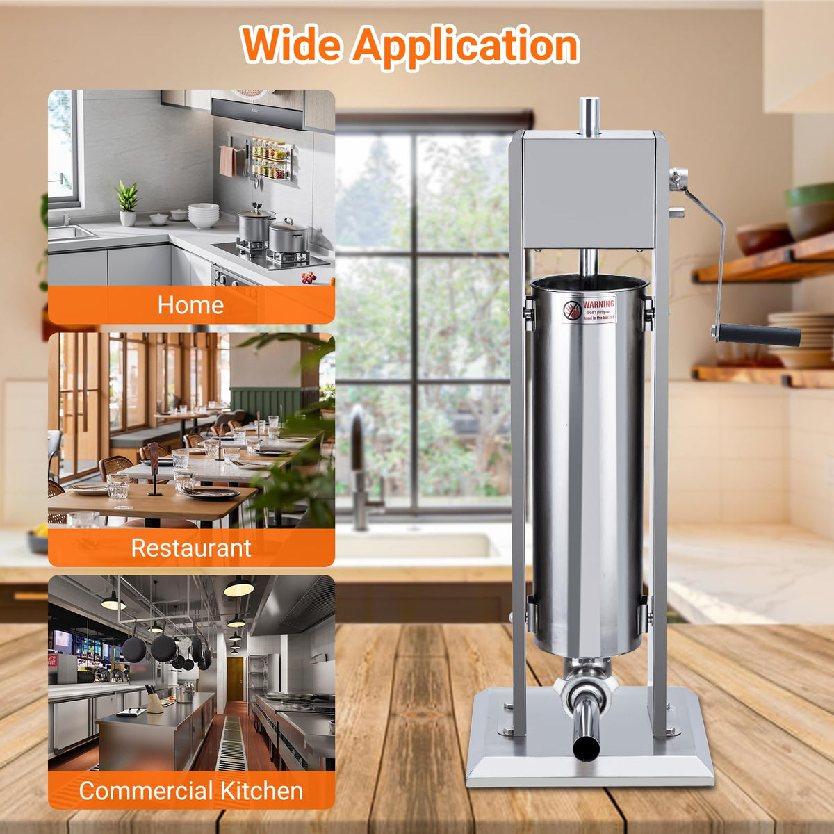 Heavy Duty Stainless Steel 15LBS Manual Sausage Stuffer Machine H1630