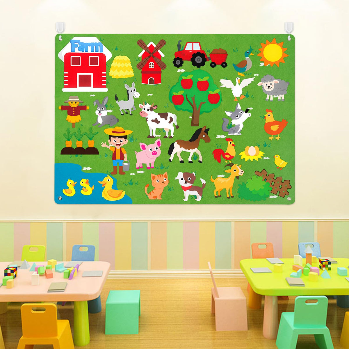 Farm Animals Felt Board Set 38Pcs L8124
