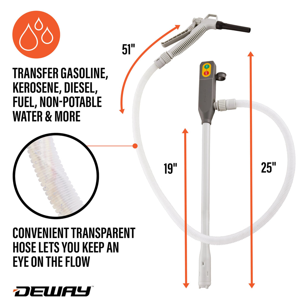 Stick Fuel Pump with Trigger Nozzle and 51in Clear Hose C3659