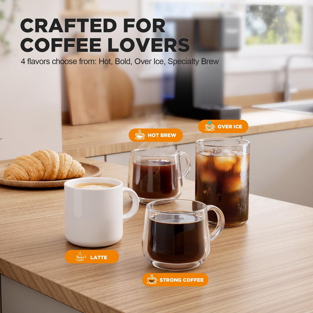 Single Serve Coffee Maker with Milk Frother R617