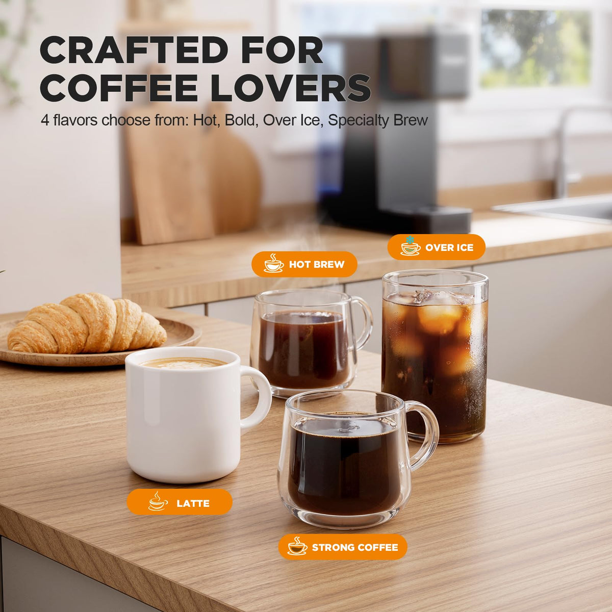 Single Serve Coffee Maker with Milk Frother R617