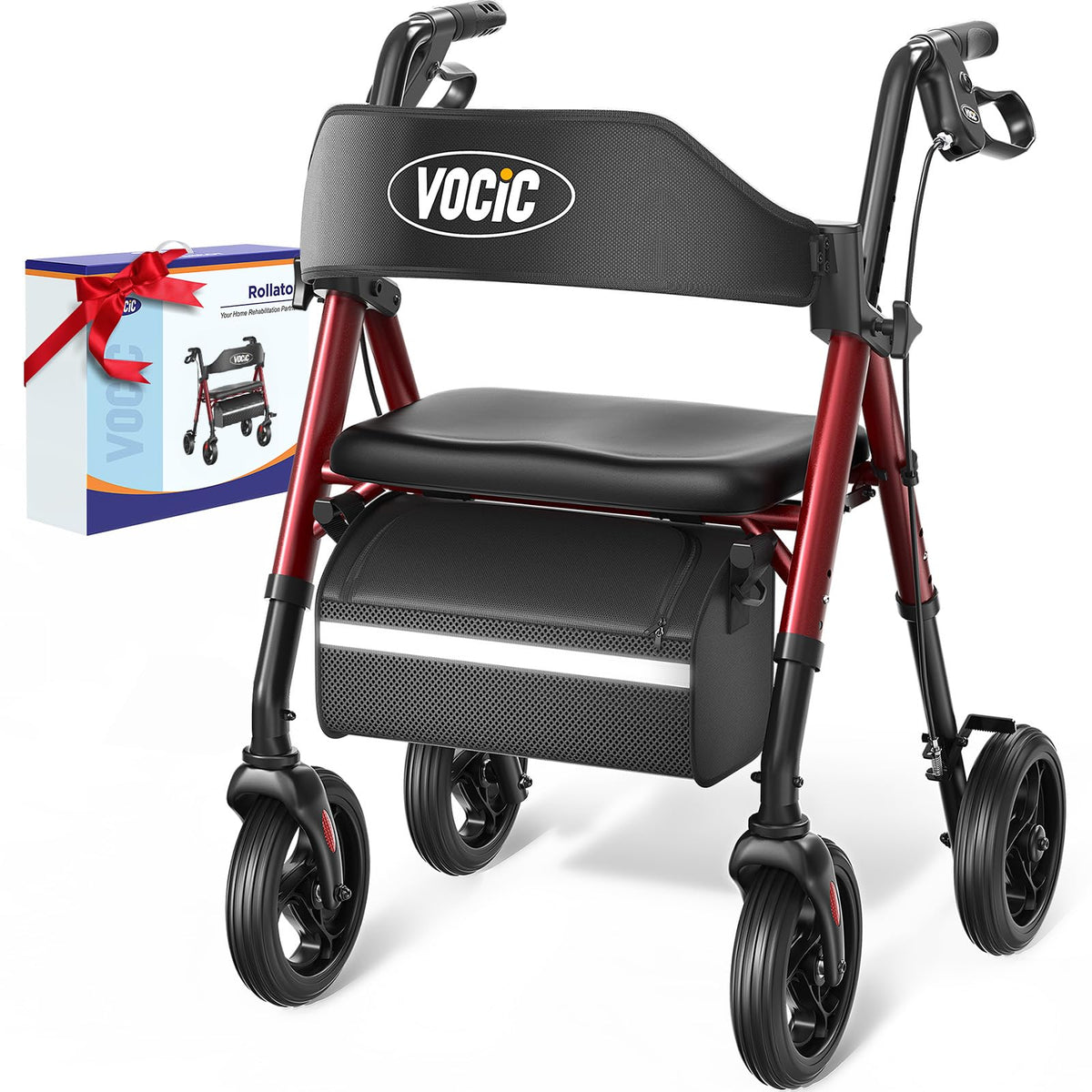 Rollator Walker with Seat, 8" All Terrain M2529
