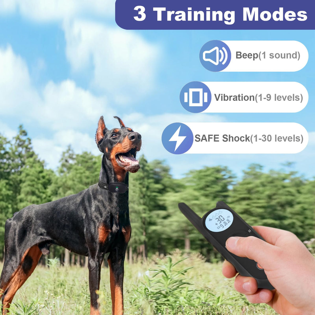 Wireless Dog Fence for 2 Dogs with Waterproof Collar E940