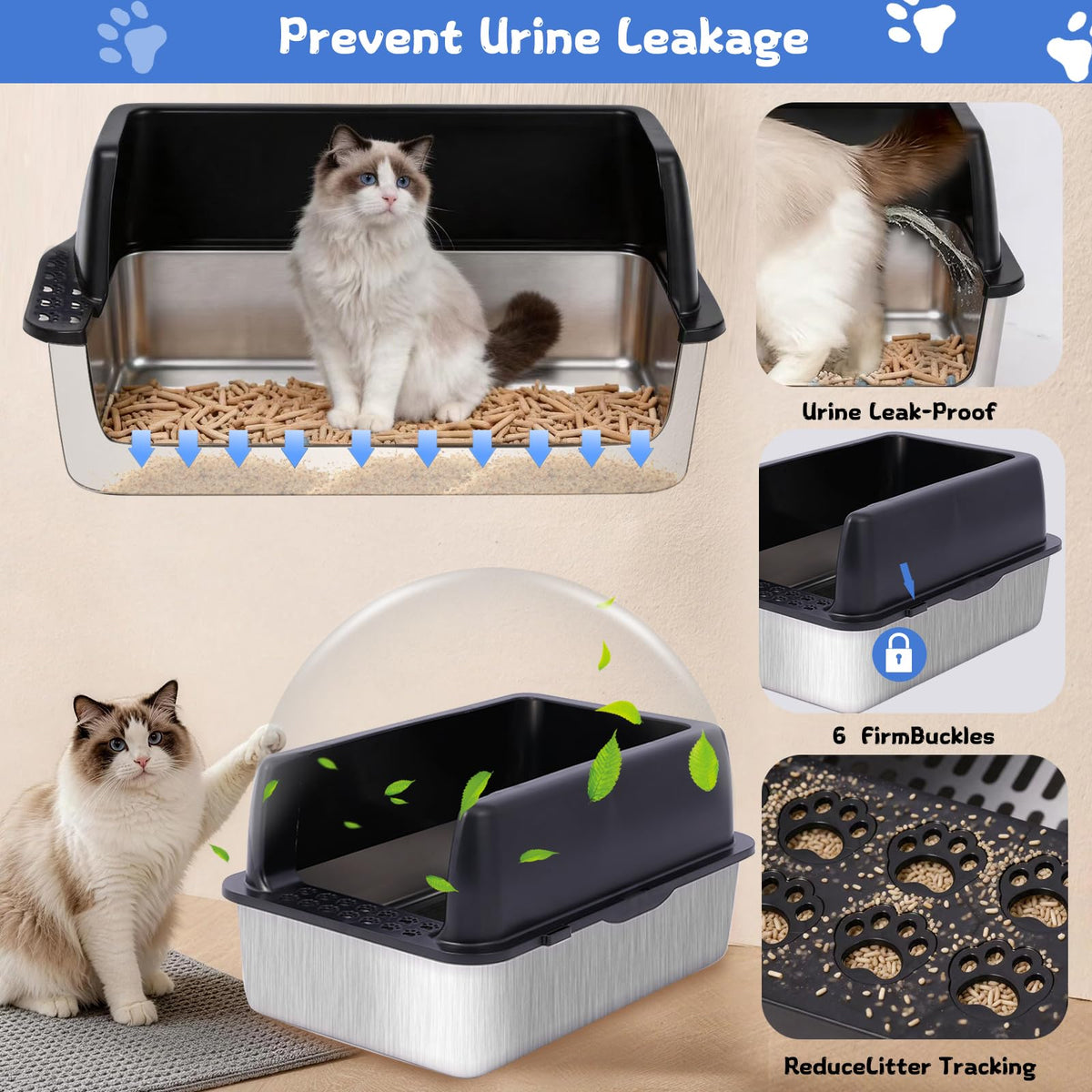 Stainless Steel Sifting Litter Box with Lid C129912