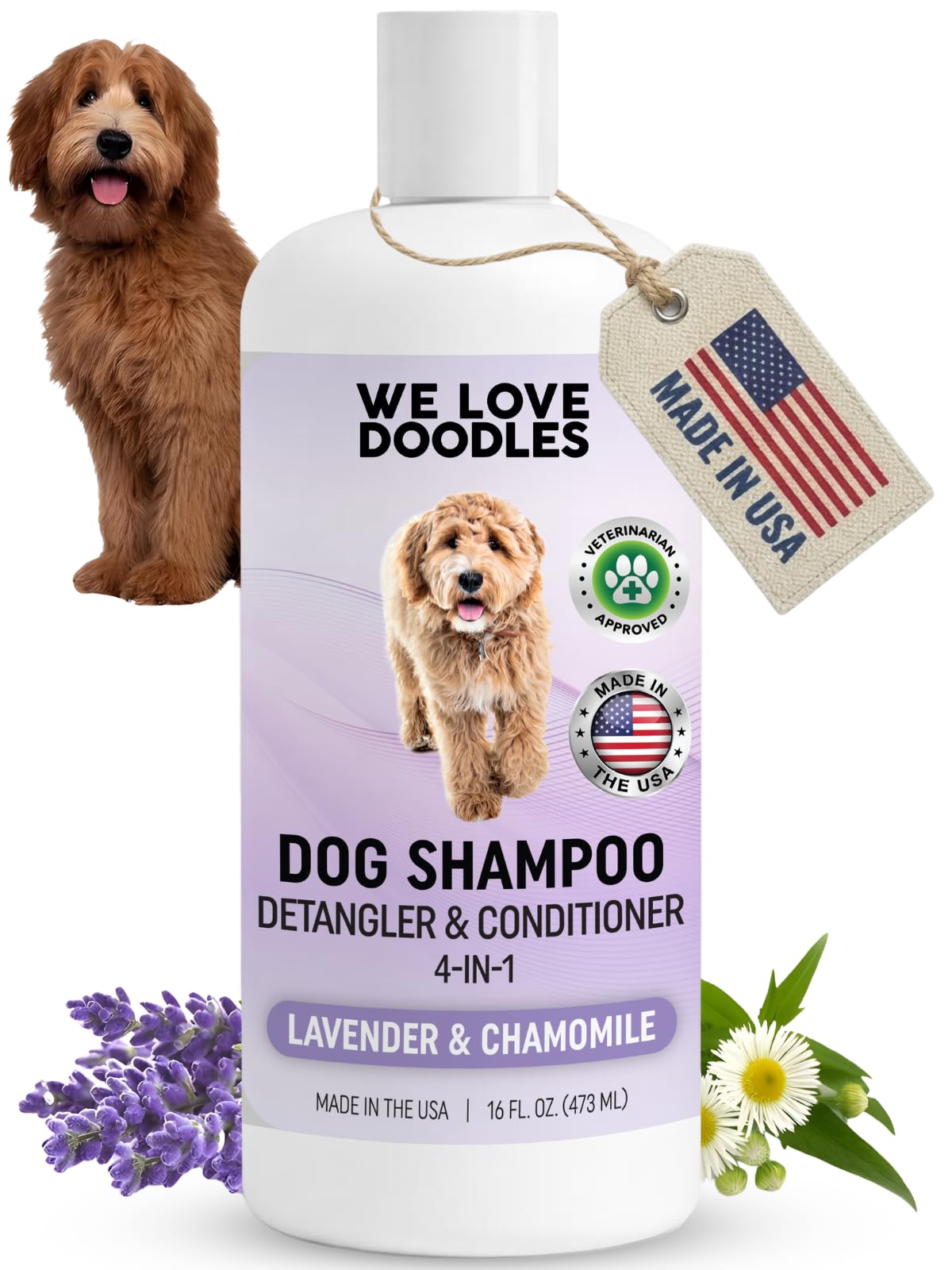 4-in-1 Dog Shampoo, Conditioner & Detangler, Lavender, 16 oz O687